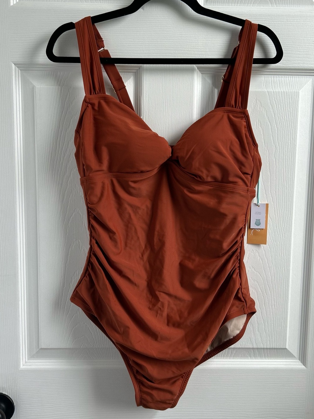 Kona Sol Rust Twist Front One Piece Swimsuit